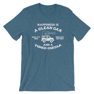 "Happiness is a Clean Car..." Washtopia T-Shirt (Teal)